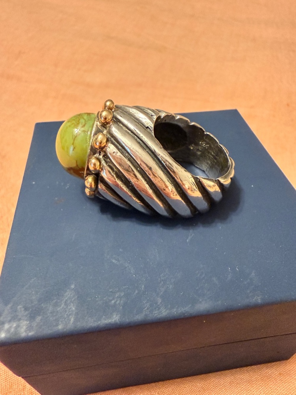 HUGE Dian Malouf Jasper Statement Ring - Picture 3 of 5